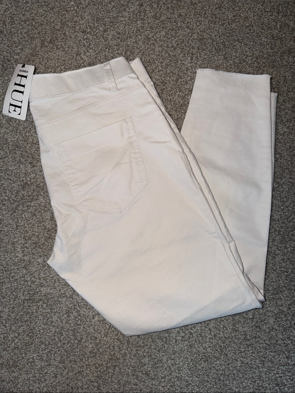 HUE Women’s White denim leggings Jeans - Classic Slim Fit large